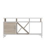 Hanah Home Soporte TV Moderno Blanco y Córdoba 120cm x 53.6cm x 29.5cm