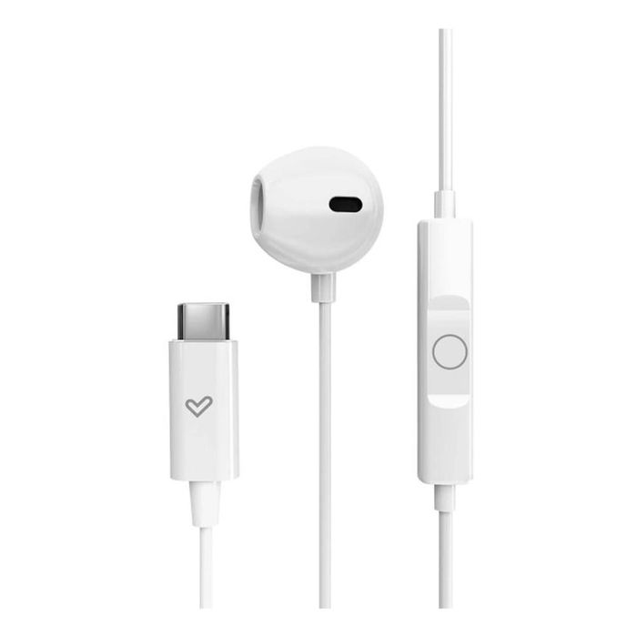 Energy Sistem EasyPods USB Tipo-C - Auriculares intrauditivos con cable, micrófono integrado y control en línea para música y uso diario (Blanco)