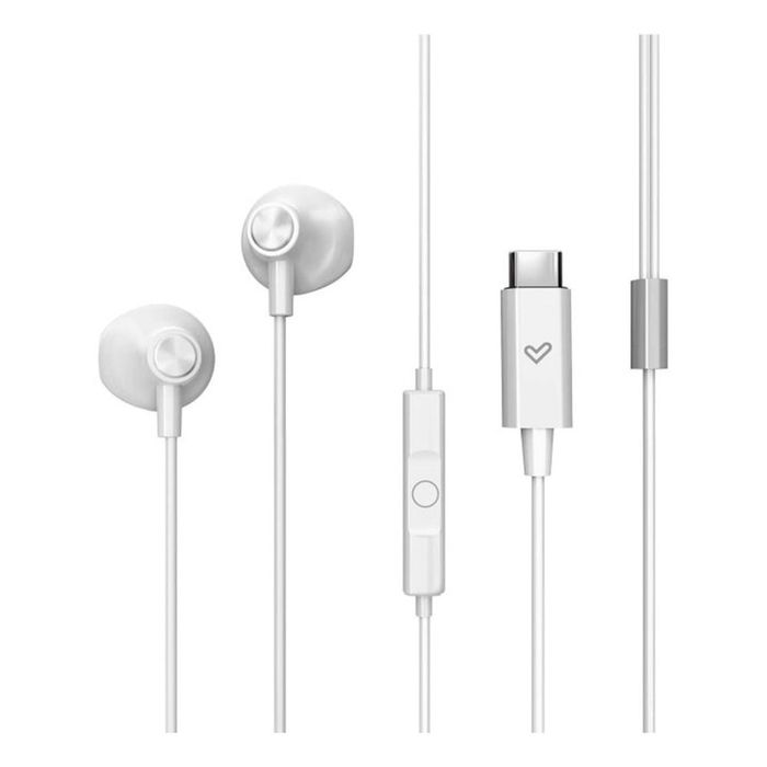 Energy Sistem EasyPods USB Tipo-C - Auriculares intrauditivos con cable, micrófono integrado y control en línea para música y uso diario (Blanco)