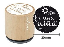 WOODIES BY COLOP Sello de Madera Ø30mm ES UNA NIÑA