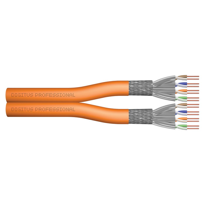 Digitus Cable de Datos CAT 7 S/FTP Verlegekabel, 500 m, Duplex, CCA, Cobre Sólido, LSZH, 10 Gbit/s, 1200 MHz, Naranja Digitus Cable de Datos CAT 7 S/FTP Verlegekabel, 500 m, Duplex, CCA, Cobre Sólido, LSZH, 10 Gbit/s, 1200 MHz, Naranja