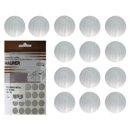 MAURER Tapatornillos Adhesivos Gris Metalizado 13 mm (20 unidades)