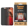 PanzerGlass Protector de Pantalla Privacidad Ultra-Wide Fit para iPhone 15 Pro, Resistente a Golpes, Incluye EasyAligner y Kit de Limpieza, Aplicación en Seco