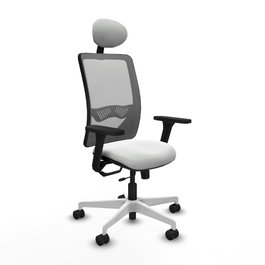 PIQUERAS Y CRESPO Silla de oficina Zulema con mecanismo Sincro/Traslack, Blanco y Gris