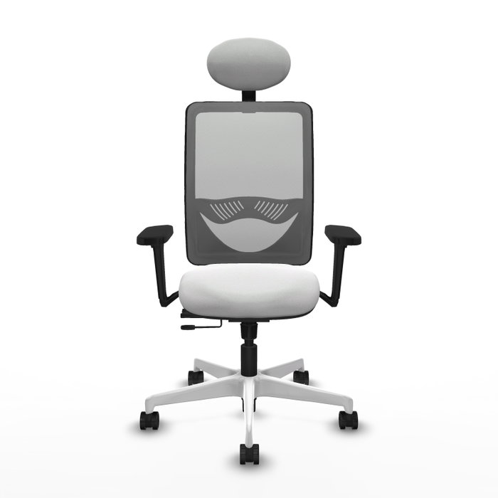 PIQUERAS Y CRESPO Silla de oficina Zulema con mecanismo Sincro/Traslack, Blanco y Gris PIQUERAS Y CRESPO Silla de oficina Zulema con mecanismo Sincro/Traslack, Blanco y Gris