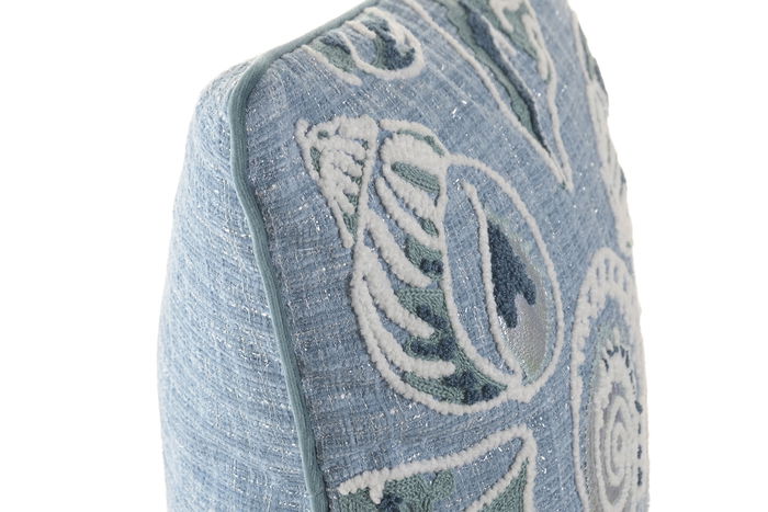 DKD Home Decor Cojin Atlantico Azul Chenilla 45 x 45 x 10 cm (2 Unidades)