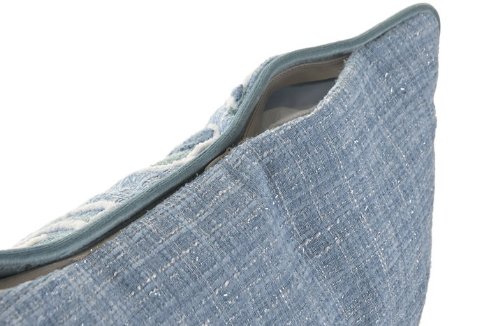 DKD Home Decor Cojin Atlantico Azul Chenilla 45 x 45 x 10 cm (2 Unidades)