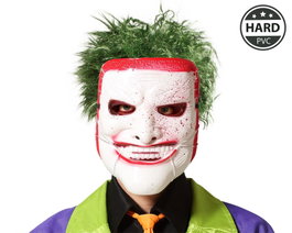 Atosa Máscara Payaso Diabólico Blanca con Sonrisa y Detalles Rojos