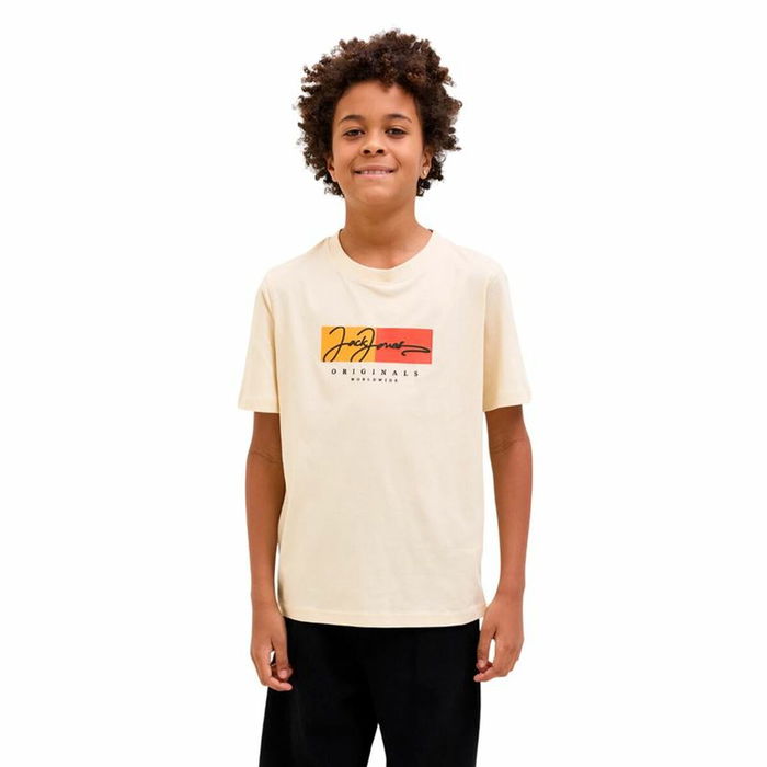 Camiseta de Manga Corta Infantil Jack & Jones Jorfrederiksberg Beige