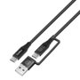COOLBOX Cable USB-C 3.2 Gen2 con Adaptador USB-A, 60W, 1.8m, Negro