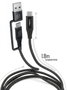 COOLBOX Cable USB-C 3.2 Gen2 con Adaptador USB-A, 60W, 1.8m, Negro