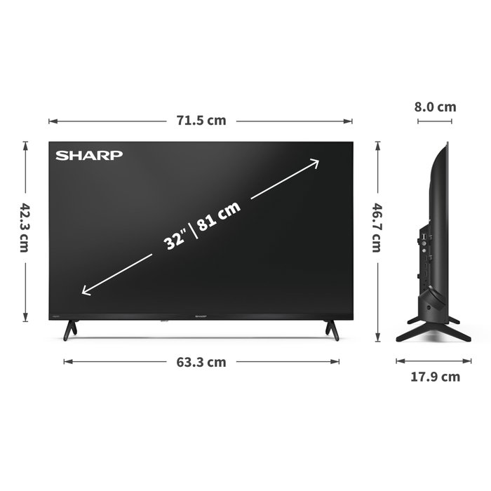 Sharp 32HF2265E Google TV 32 HD Frameless