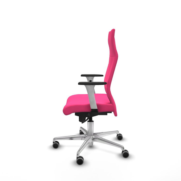 PIQUERAS Y CRESPO Sillón Albacete con Mecanismo Sincro, Similpiel Rosa, Base Aluminio PIQUERAS Y CRESPO Sillón Albacete con Mecanismo Sincro, Similpiel Rosa, Base Aluminio