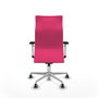 PIQUERAS Y CRESPO Sillón Albacete con Mecanismo Sincro, Similpiel Rosa, Base Aluminio