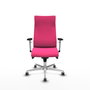 PIQUERAS Y CRESPO Sillón Albacete con Mecanismo Sincro, Similpiel Rosa, Base Aluminio