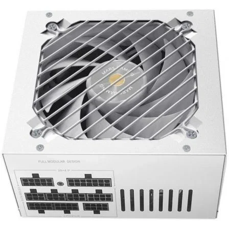 Mars Gaming MPB750SIM Fuente de Alimentación 750W 80 Plus Bronze Full Modular para PC, Ventilador 140mm Silencioso, Cables Planos, Color Blanco