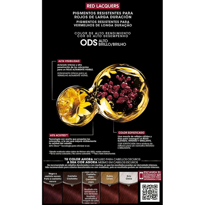 Garnier #5.52 Tinte Permanente Olia sin Amoniaco - Color 5.0 Castaño Claro Malbec Exquisito - Cobertura Canas 1 unidad