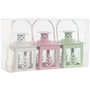 DKD Home Decor Set de 3 Farolas de Hierro con Diseño de Mariposa