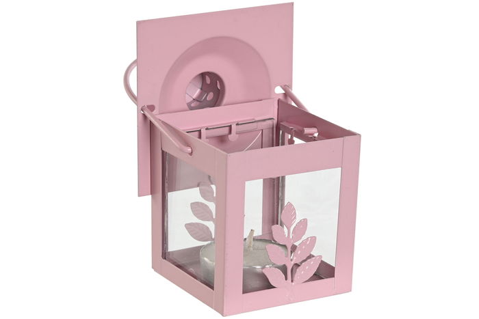 DKD Home Decor Farola Shabby Verde Blanco Hierro Cristal Set de 3 (4 Unidades) 7 x 10 x 7 cm