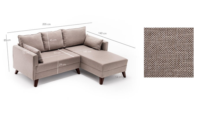 Atelier Del Sofa Sofá Cama Esquinero Derecho Bella 2 - Crema 205x140 cm Atelier Del Sofa Sofá Cama Esquinero Derecho Bella 2 - Crema 205x140 cm