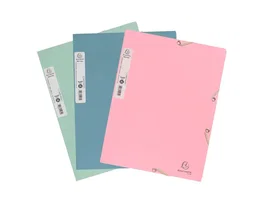 Exacompta Carpeta Autentik con Gomas y Tres Solapas, Cartón Reciclado A4+, Pack 6 Colores Surtidos