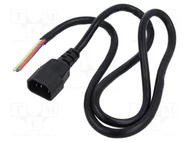 AKYGA Cable de alimentación H03VV-H IEC C14 macho 3x1mm2 1m