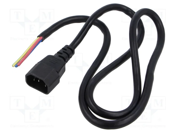AKYGA Cable de alimentación H03VV-H IEC C14 macho 3x1mm2 1m AKYGA Cable de alimentación H03VV-H IEC C14 macho 3x1mm2 1m