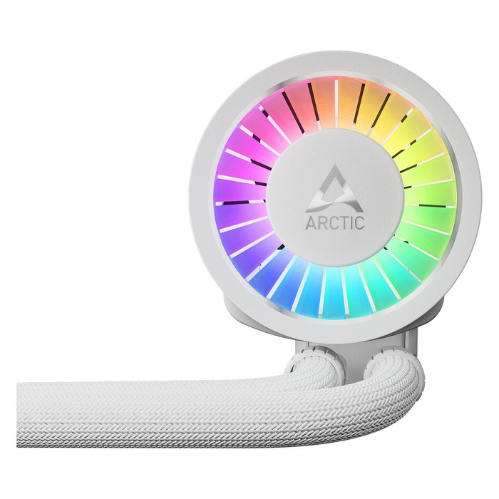 ARCTIC Liquid Freezer III Pro 360 A-RGB (White) - Kit de refrigeración líquida CPU, 360mm, 3 ventiladores de 12 cm, iluminación ARGB multicolor, blanco, soporte LGA1851/AM5