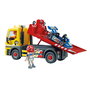 Playmobil 71429 Servicio de Grúa con Camión de Remolque, Luces Intermitentes y 2 Figuras - Juguete de Rescate