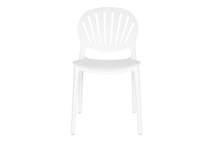 DKD Home Decor Silla Shenglong Modern Apilable Blanco PP Tratamiento UV (55.5 x 81 x 44.5 cm)