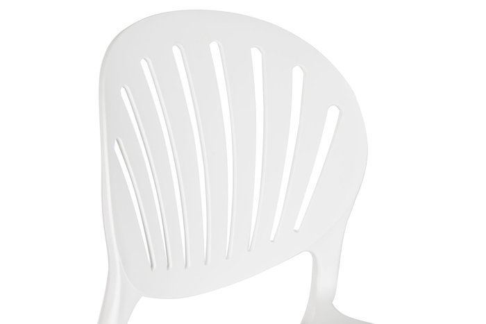 DKD Home Decor Silla Shenglong Modern Apilable Blanco PP Tratamiento UV (55.5 x 81 x 44.5 cm)