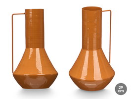 Giftdecor Jarron Conico 29 cm Teja Metal Hierro Alto 29 cm Ancho 17 cm Largo 7 cm (Set de 6)