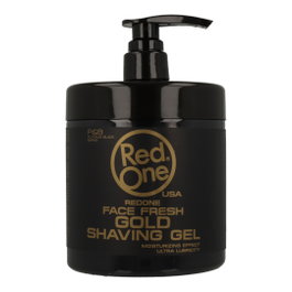 Red One Gel de Afeitar Transparente Gold para Hombre, Suaviza la Barba, 1000 ml