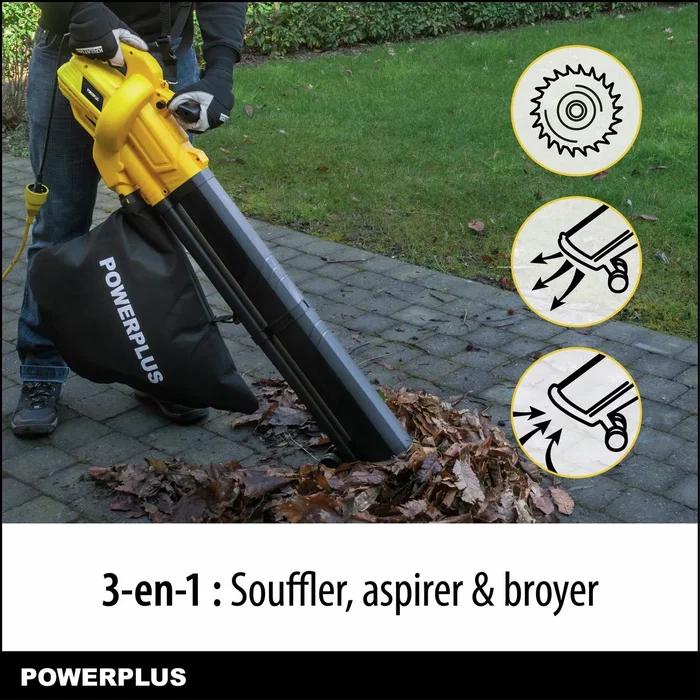 Powerplus Aspirador y soplador de hojas 3300 W