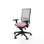 PIQUERAS Y CRESPO Silla de oficina Horna Rosa y Blanco con Mecanismo Sincro