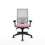 PIQUERAS Y CRESPO Silla de oficina Horna Rosa y Blanco con Mecanismo Sincro