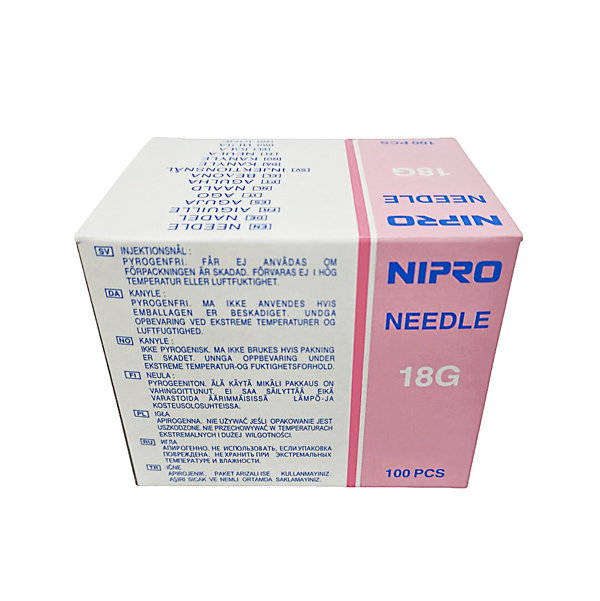 NIPRO Agujas Hipodérmicas 18G / 1,2x40mm Rosa 100ud NIPRO Agujas Hipodérmicas 18G / 1,2x40mm Rosa 100ud