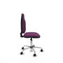 Silla de oficina Algarra con mecanismo Contacto permanente básico tapizada con Similpiel color Morado. Equipada con Base cromada, Sin brazos y Ruedas autofrenantes