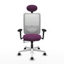 PIQUERAS Y CRESPO Silla de oficina Zulema con mecanismo Sincro/Traslack, Morado y Blanco