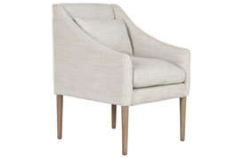 DKD Home Decor Silla de Fresno Tapizada en Poliéster Blanca