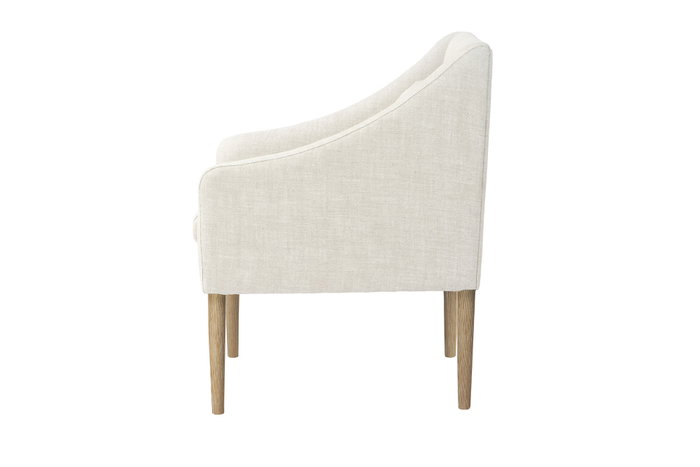 DKD Home Decor Silla de Fresno Tapizada en Poliéster Blanca