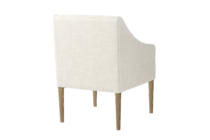 DKD Home Decor Silla de Fresno Tapizada en Poliéster Blanca