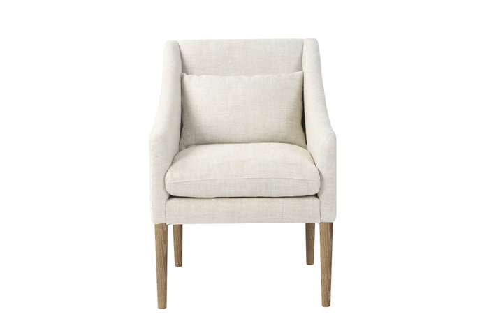 DKD Home Decor Silla de Fresno Tapizada en Poliéster Blanca