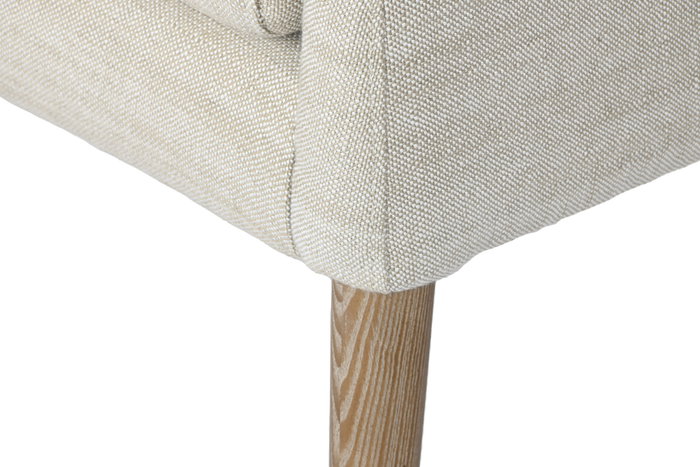 DKD Home Decor Silla de Fresno Tapizada en Poliéster Blanca