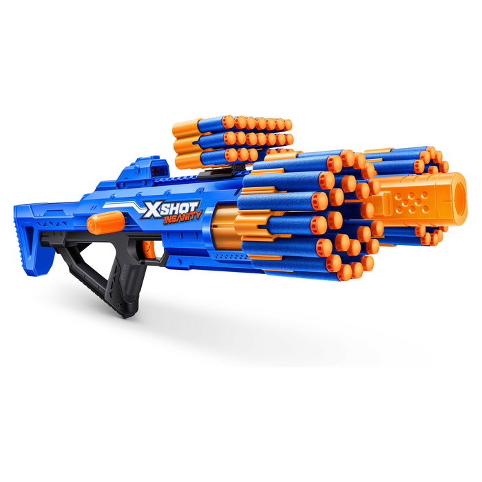 ZURU XSHOT Insanity Berzerko Pistola de juguete con 48 dardos, alcance 27 m, para niños 8+ años, manual en francés