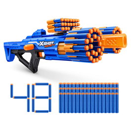 ZURU XSHOT Insanity Berzerko Pistola de juguete con 48 dardos, alcance 27 m, para niños 8+ años, manual en francés