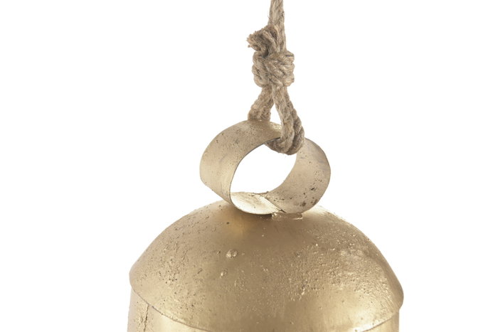 DKD Home Decor Campana de Hierro y Cuerda Dorado Desgastado 16x16x50