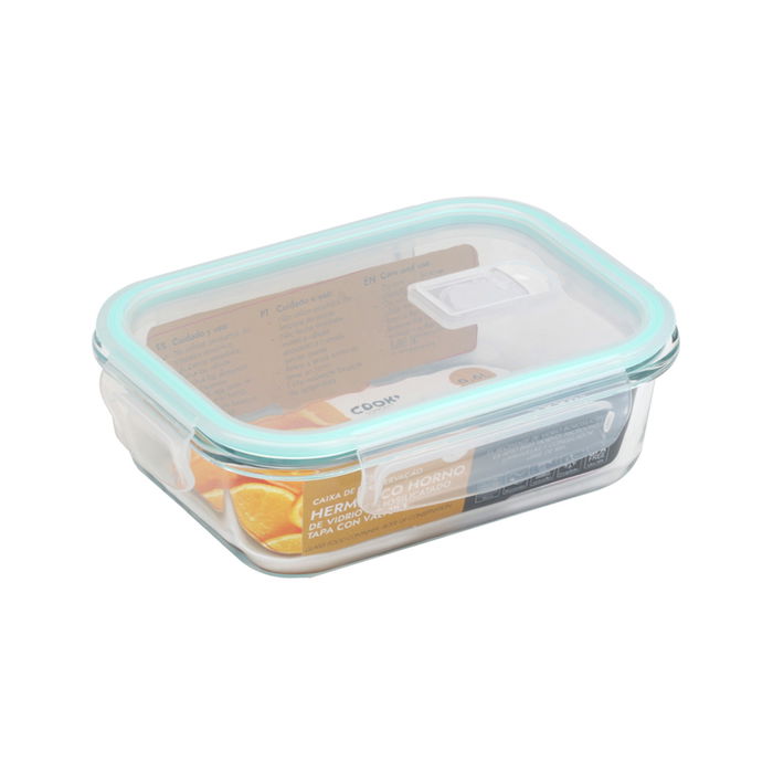 Cook Concept Hermético Horno 600 Ml Vidrio Borosilicatado Rectangular Tapa Válvula Conservación Alimentos Cook Concept Hermético Horno 600 Ml Vidrio Borosilicatado Rectangular Tapa Válvula Conservación Alimentos