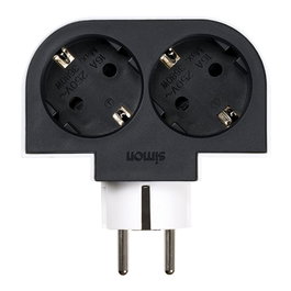 Simon Adaptador giratorio Schuko de 2 tomas