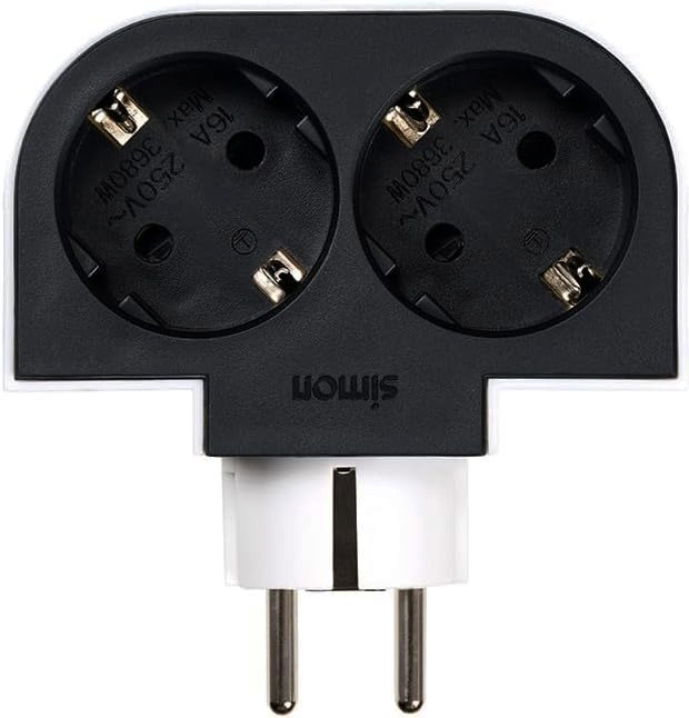 Simon Adaptador giratorio schuko 2 tomas 16a 250 v~